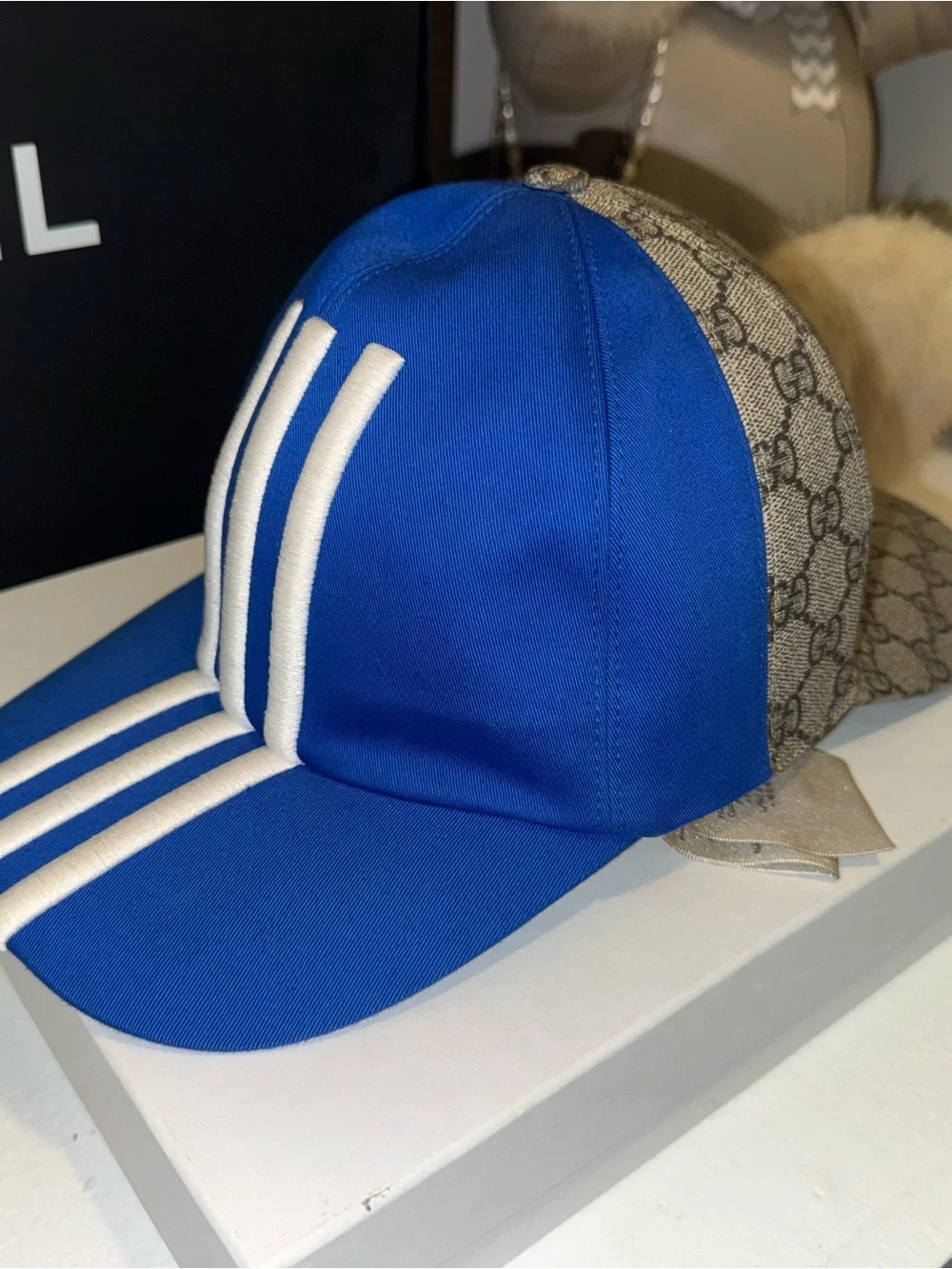 Gucci Blue and Beige GG Canvas Baseball Cap